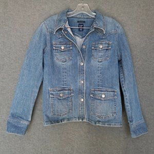 Gap Denim Jacket Pockets Blue 100% Cotton Size M